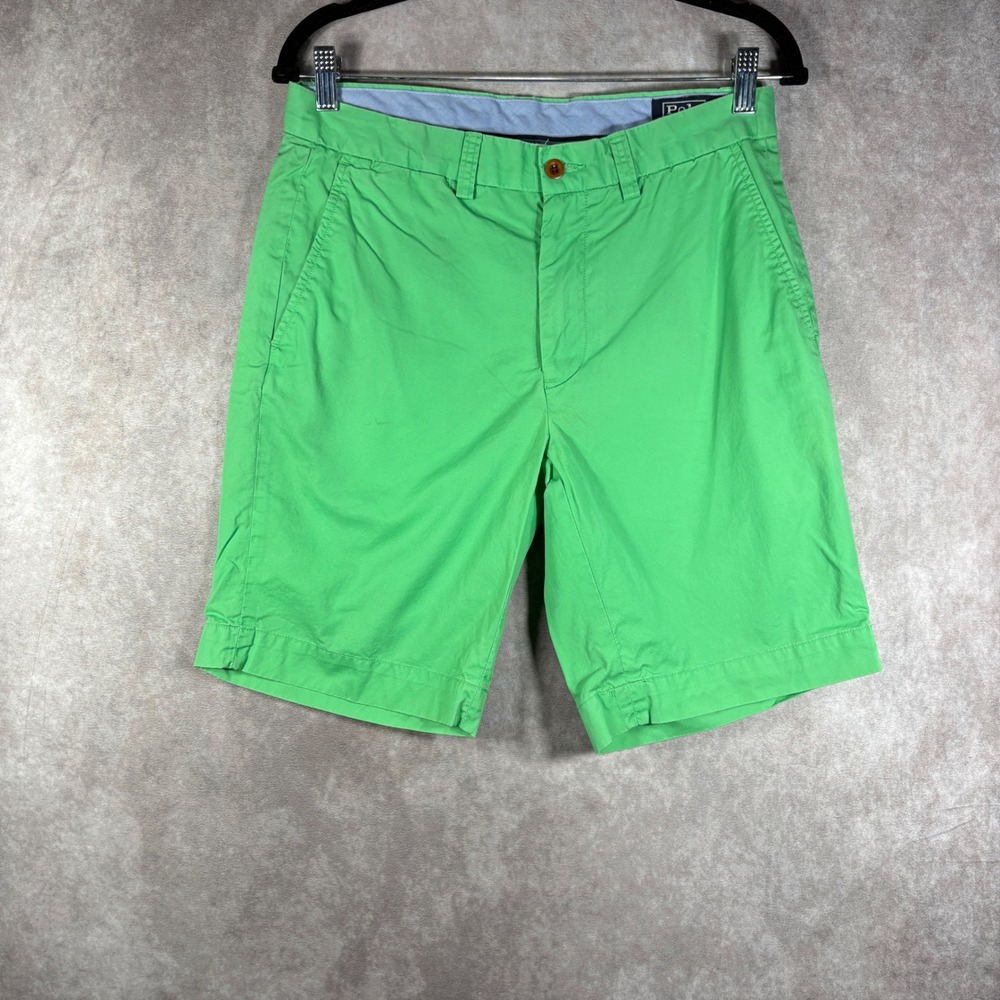 Polo Ralph Lauren Shorts Mens Size 30 Green Classic Fit Chino Pima Cotton Preppy